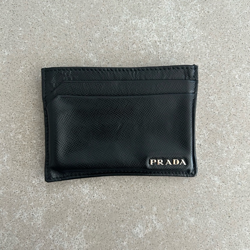 Prada leather card wallet